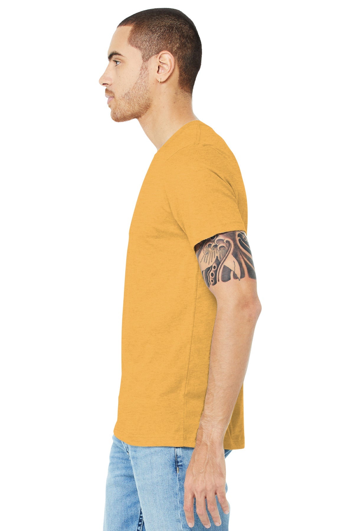 BELLA+CANVAS ® Unisex Heather CVC Short Sleeve Tee. BC3001CVC [Heather Mustard] - DFW Impression