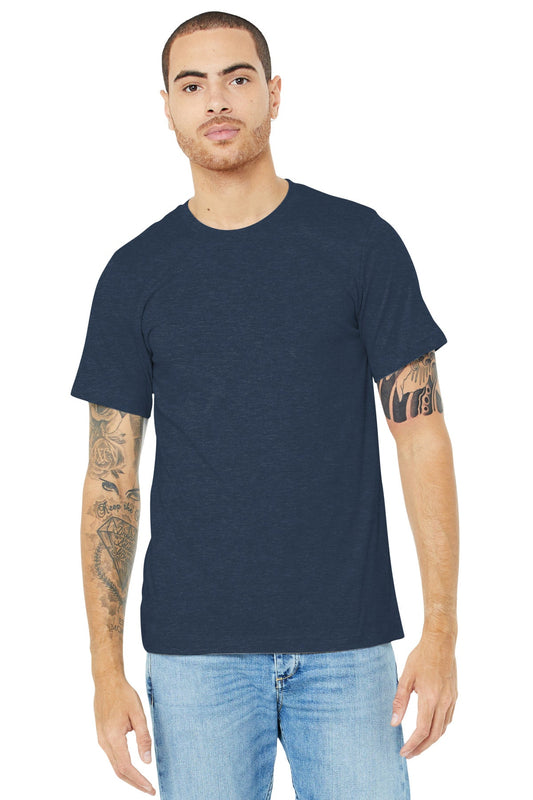 BELLA+CANVAS ® Unisex Heather CVC Short Sleeve Tee. BC3001CVC [Heather Navy] - DFW Impression