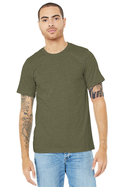 BELLA+CANVAS ® Unisex Heather CVC Short Sleeve Tee. BC3001CVC [Heather Olive] - DFW Impression