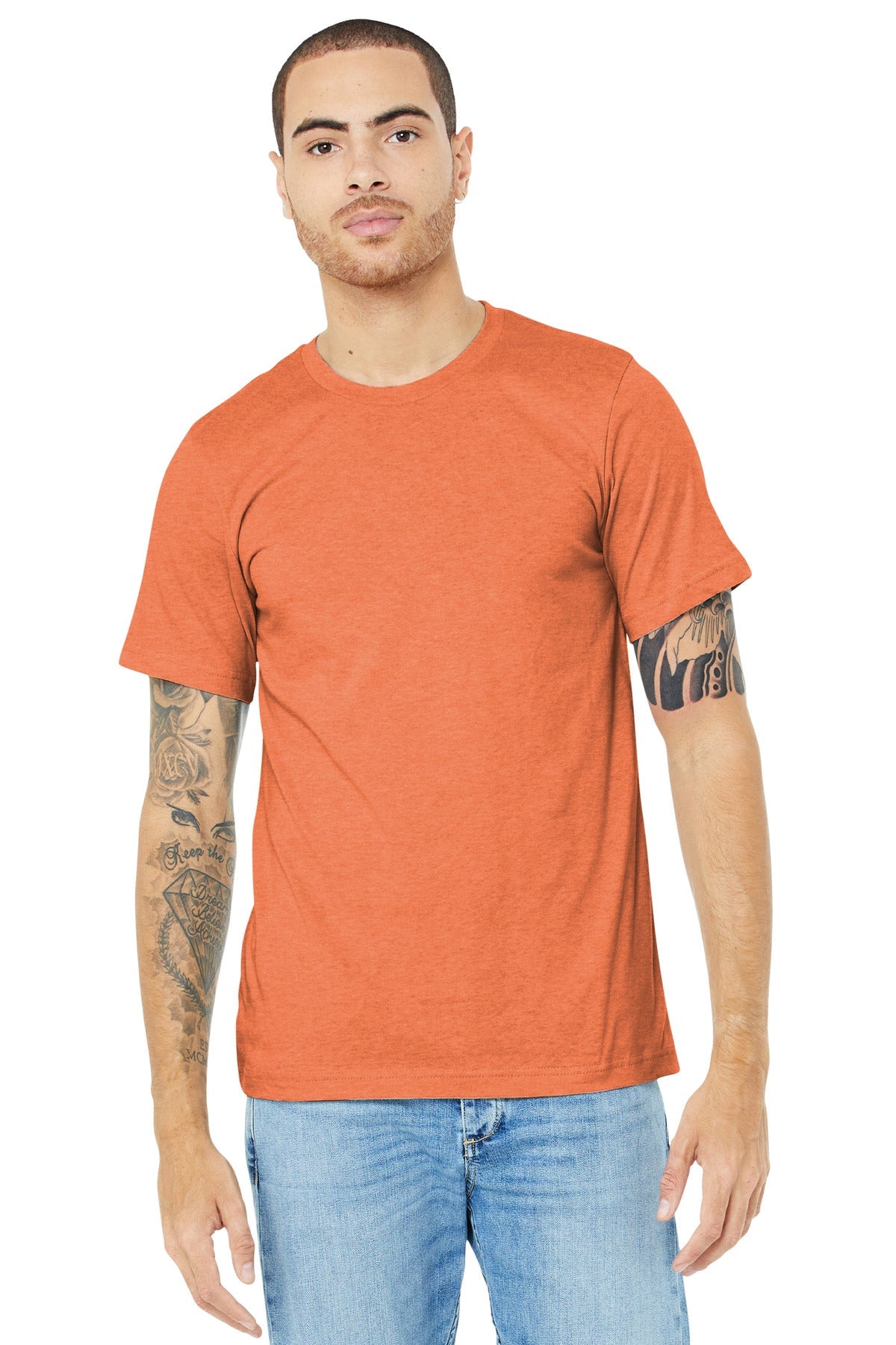 BELLA+CANVAS ® Unisex Heather CVC Short Sleeve Tee. BC3001CVC [Heather Orange] - DFW Impression