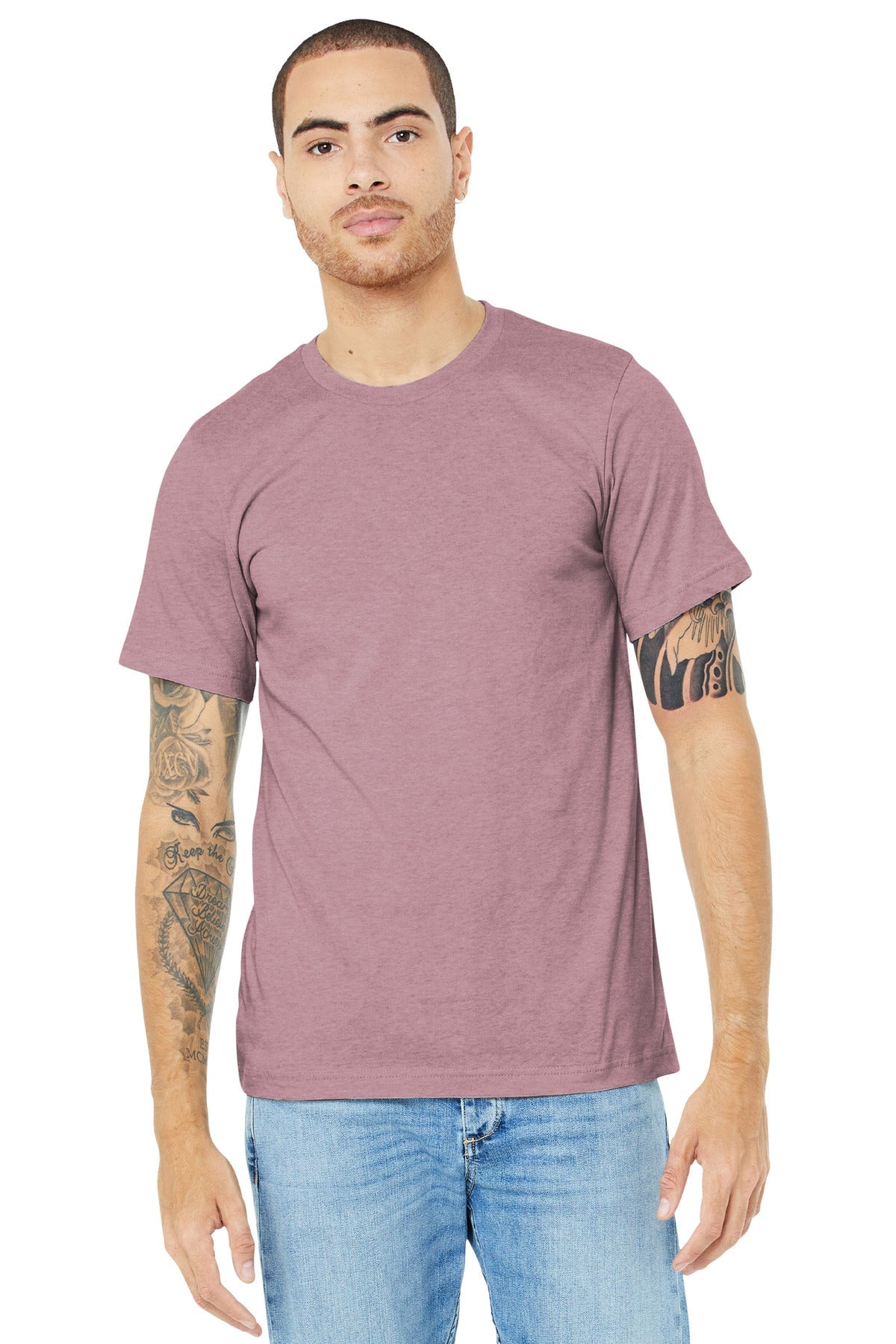 BELLA+CANVAS ® Unisex Heather CVC Short Sleeve Tee. BC3001CVC [Heather Orchid] - DFW Impression