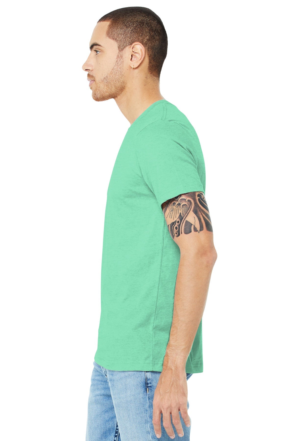 BELLA+CANVAS ® Unisex Heather CVC Short Sleeve Tee. BC3001CVC [Heather Prism Mint] - DFW Impression