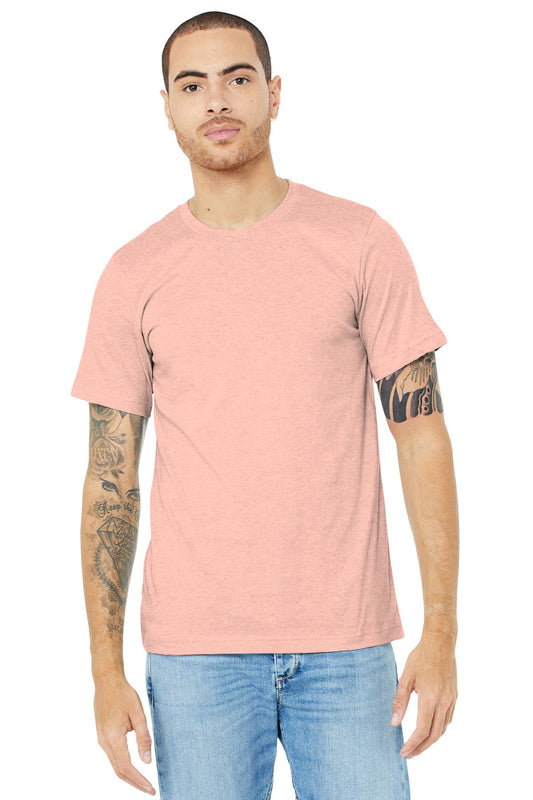 BELLA+CANVAS ® Unisex Heather CVC Short Sleeve Tee. BC3001CVC [Heather Prism Peach] - DFW Impression