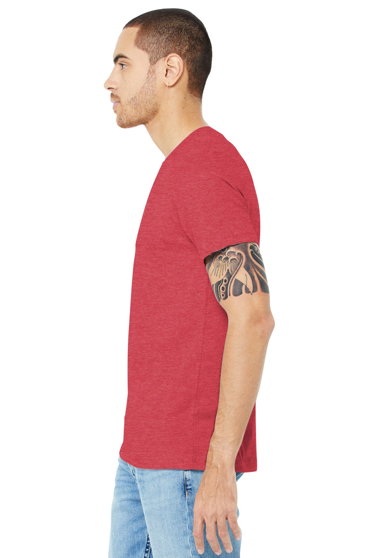 BELLA+CANVAS ® Unisex Heather CVC Short Sleeve Tee. BC3001CVC [Heather Red] - DFW Impression