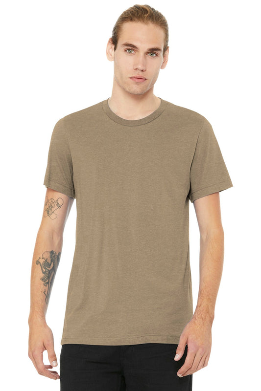 BELLA+CANVAS ® Unisex Heather CVC Short Sleeve Tee. BC3001CVC [Heather Tan] - DFW Impression