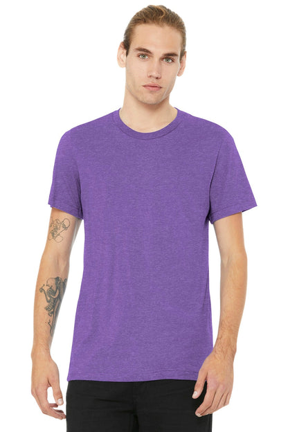 BELLA+CANVAS ® Unisex Heather CVC Short Sleeve Tee. BC3001CVC [Heather Team Purple] - DFW Impression