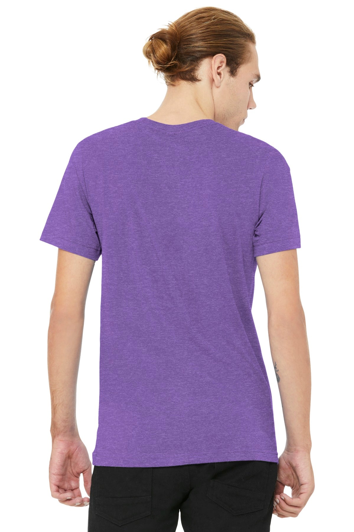 BELLA+CANVAS ® Unisex Heather CVC Short Sleeve Tee. BC3001CVC [Heather Team Purple] - DFW Impression