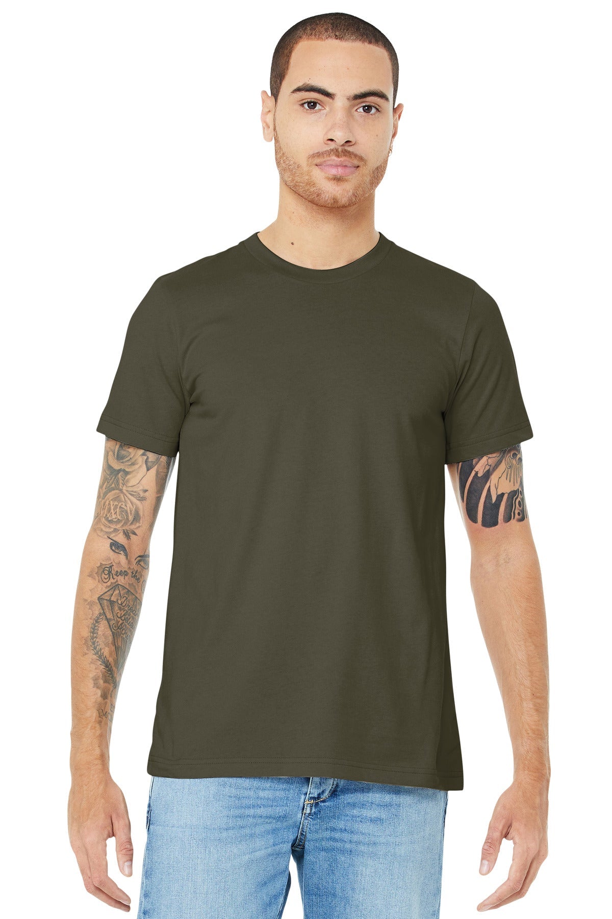 BELLA+CANVAS ® Unisex Jersey Short Sleeve Tee. BC3001 [Dark Olive] - DFW Impression