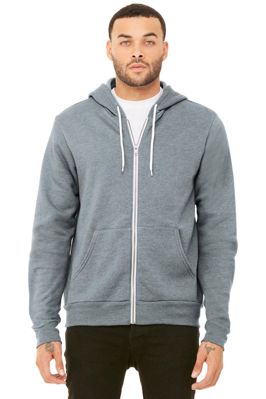 BELLA+CANVAS ® Unisex Sponge Fleece Full-Zip Hoodie. BC3739 [Athletic Heather] - DFW Impression