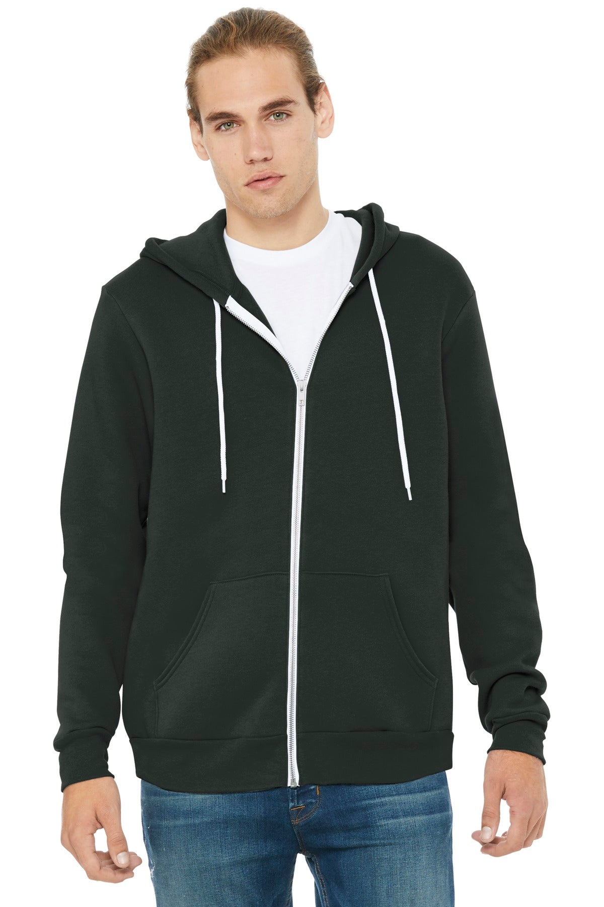 BELLA+CANVAS ® Unisex Sponge Fleece Full-Zip Hoodie. BC3739 [Dark Grey] - DFW Impression