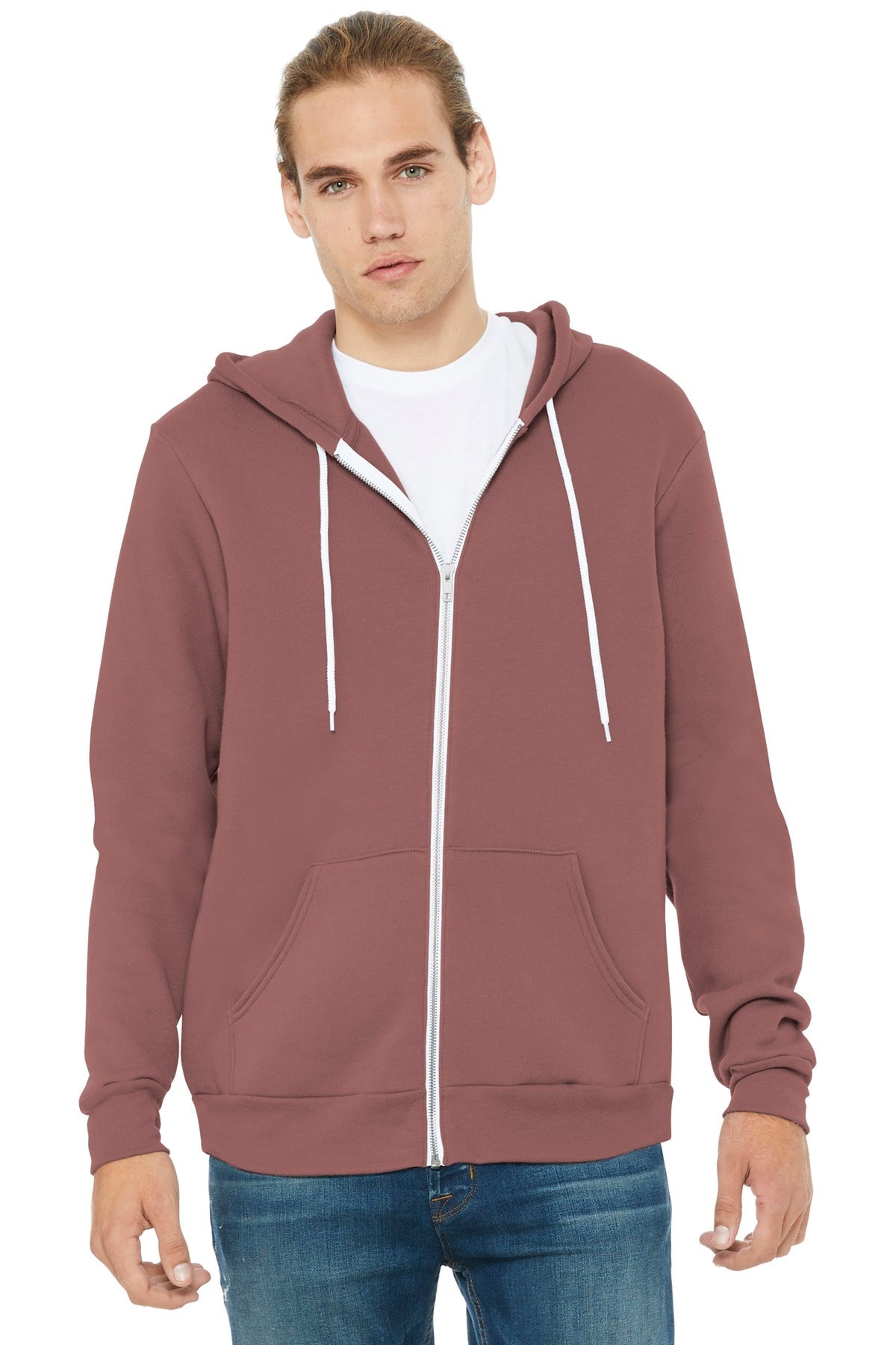 BELLA+CANVAS ® Unisex Sponge Fleece Full-Zip Hoodie. BC3739 [Mauve] - DFW Impression