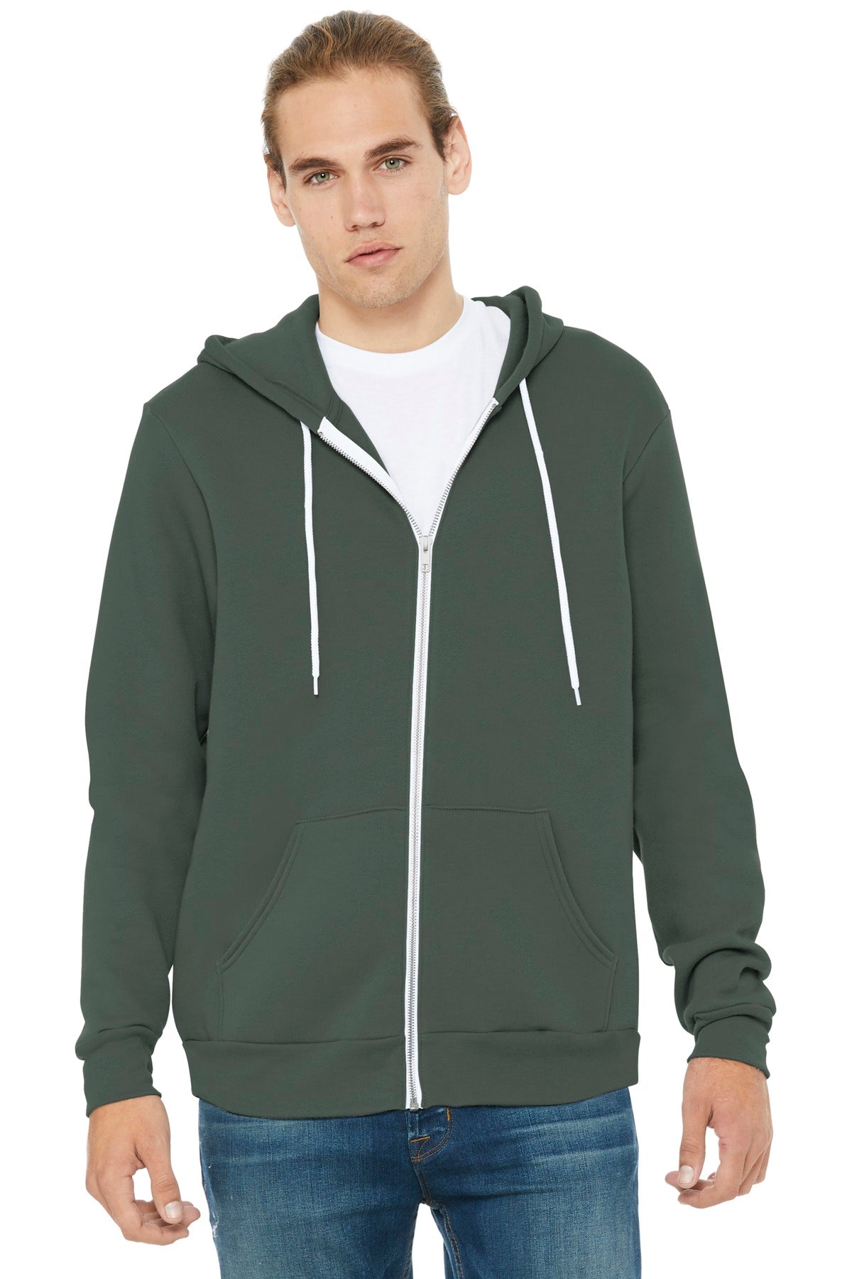 BELLA+CANVAS ® Unisex Sponge Fleece Full-Zip Hoodie. BC3739 [Military Green] - DFW Impression