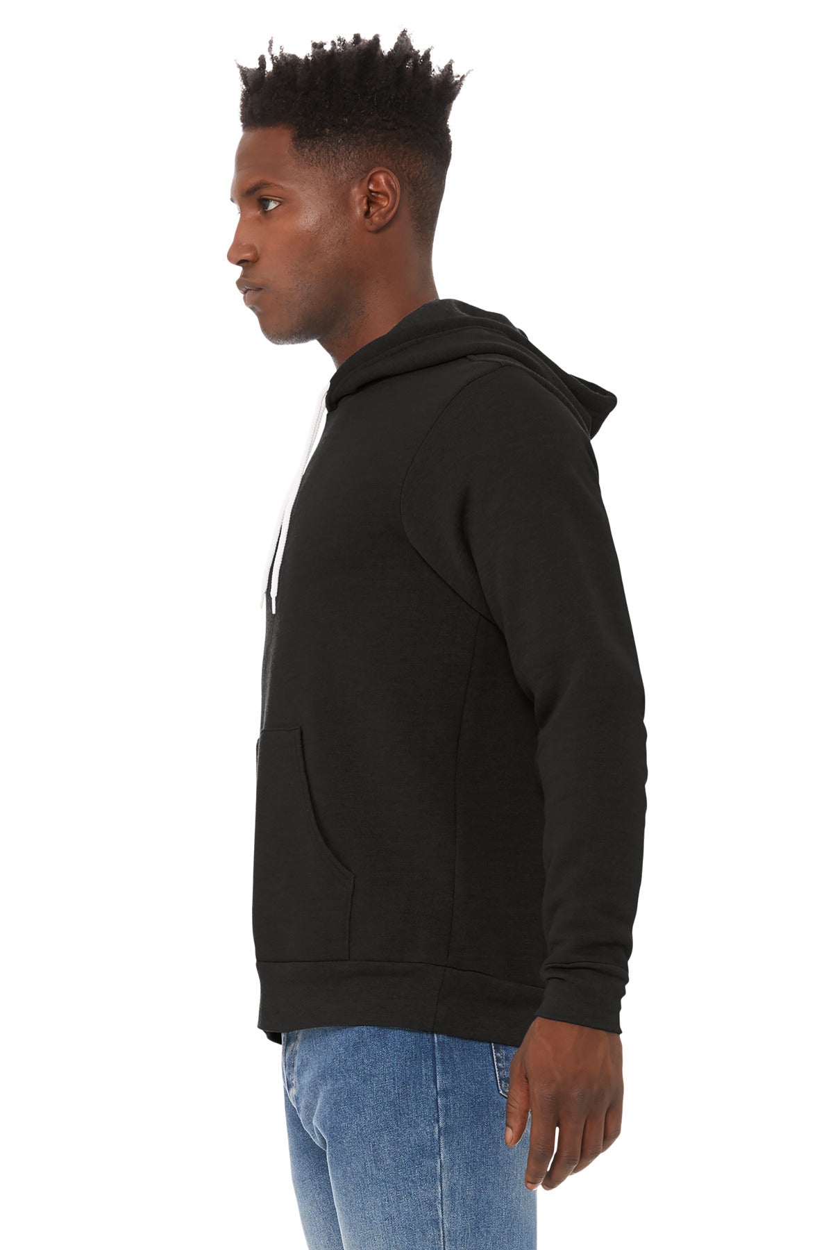 BELLA+CANVAS ® Unisex Sponge Fleece Pullover Hoodie. BC3719 [Black Heather] - DFW Impression