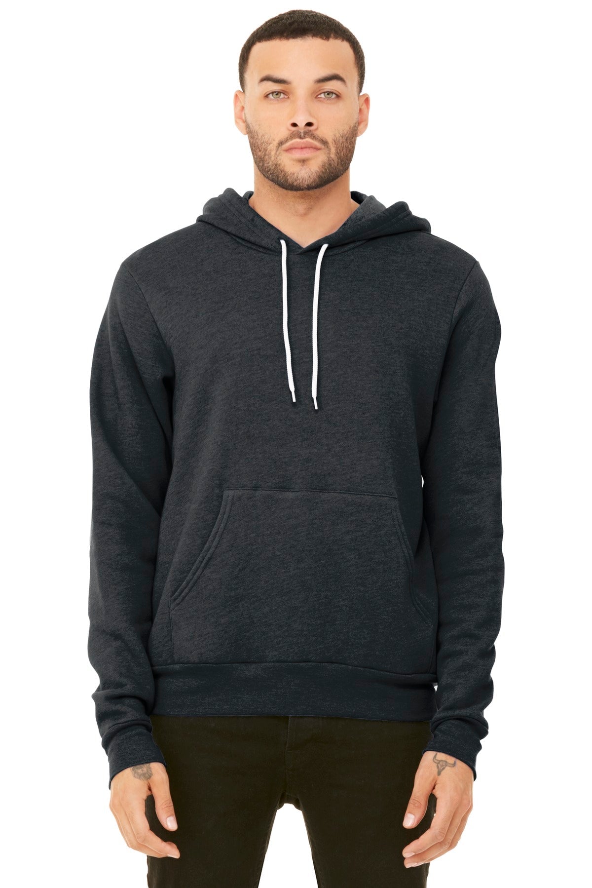 BELLA+CANVAS ® Unisex Sponge Fleece Pullover Hoodie. BC3719 [Dark Grey Heather] - DFW Impression