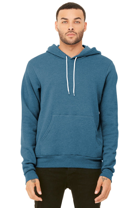 BELLA+CANVAS ® Unisex Sponge Fleece Pullover Hoodie. BC3719 [Heather Deep Teal] - DFW Impression