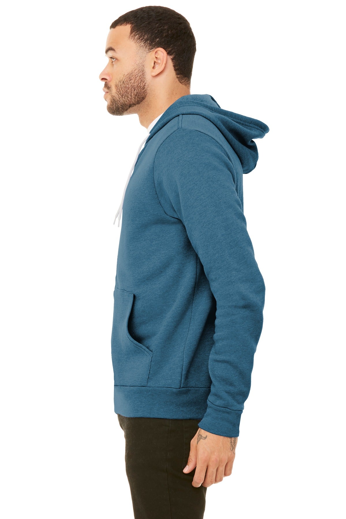 BELLA+CANVAS ® Unisex Sponge Fleece Pullover Hoodie. BC3719 [Heather Deep Teal] - DFW Impression