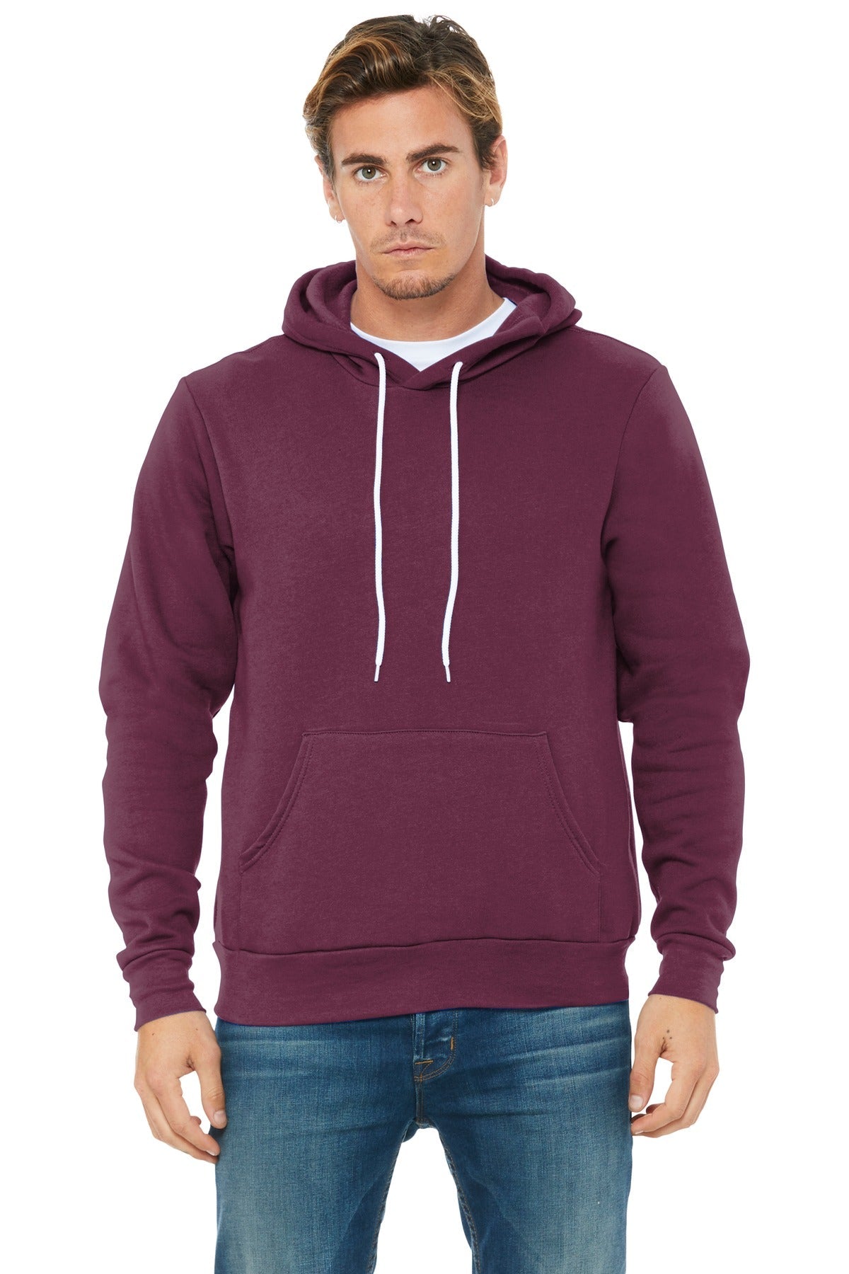 BELLA+CANVAS ® Unisex Sponge Fleece Pullover Hoodie. BC3719 [Maroon] - DFW Impression