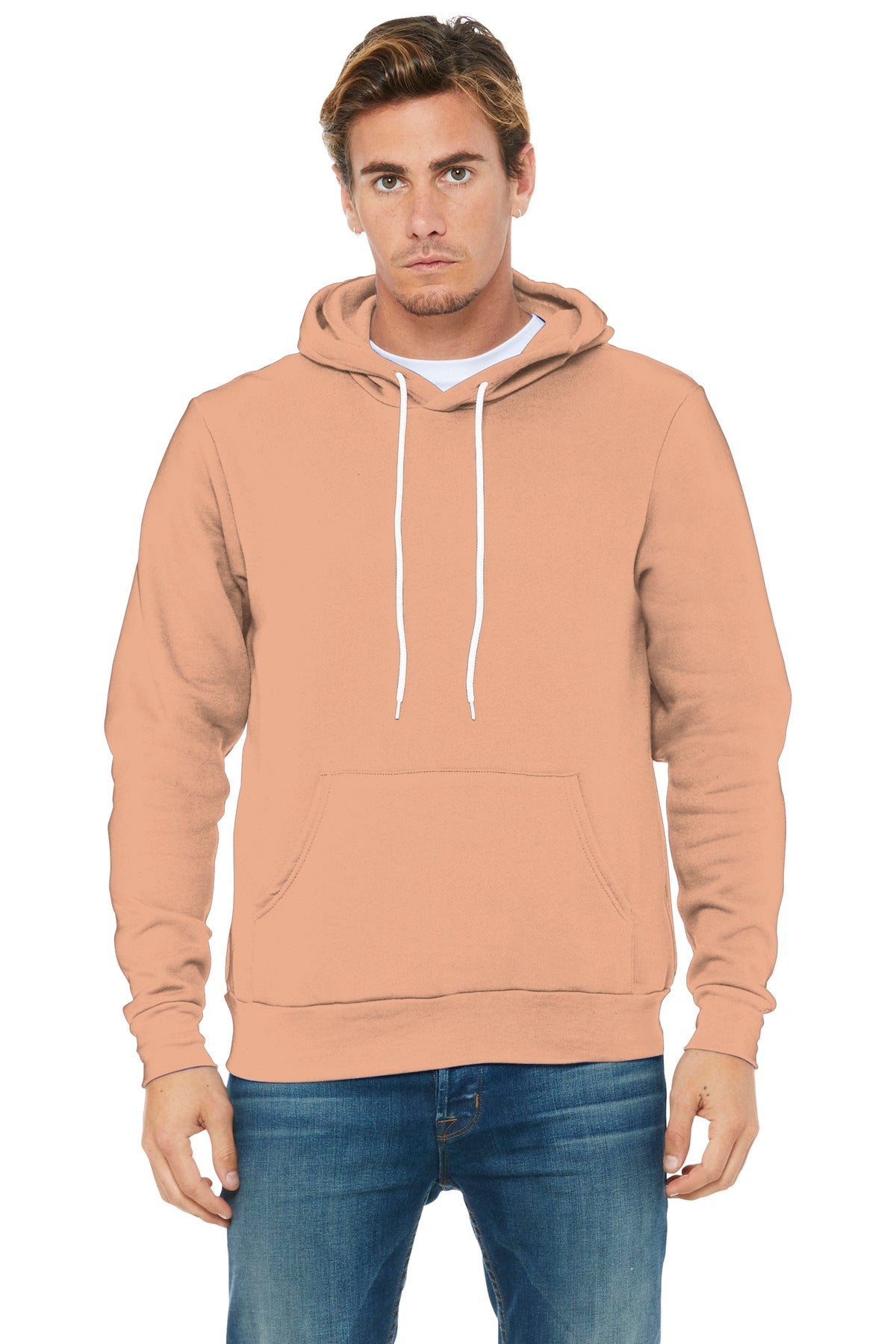 BELLA+CANVAS ® Unisex Sponge Fleece Pullover Hoodie. BC3719 [Peach] - DFW Impression