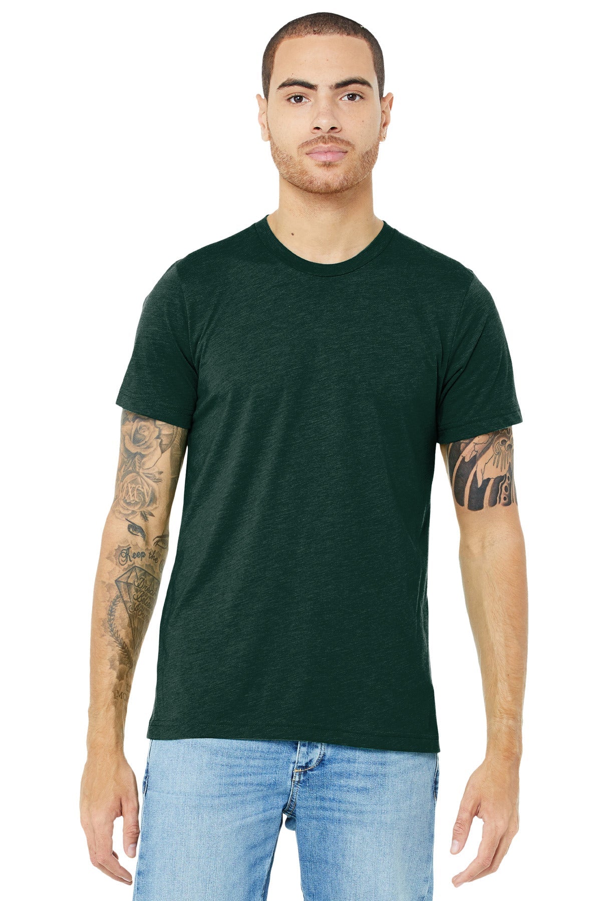 BELLA+CANVAS ® Unisex Triblend Short Sleeve Tee. BC3413 [Emerald Triblend] - DFW Impression