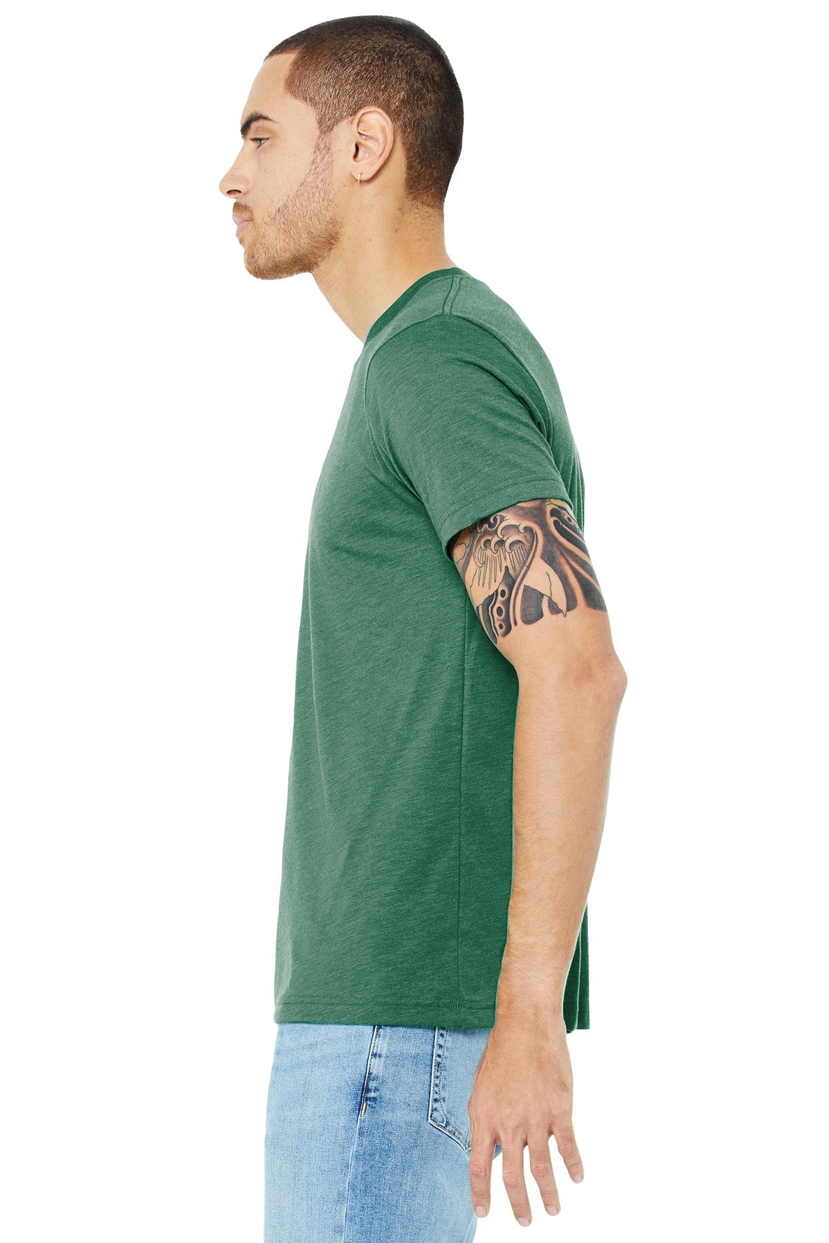 BELLA+CANVAS ® Unisex Triblend Short Sleeve Tee. BC3413 [Grass Green Triblend] - DFW Impression