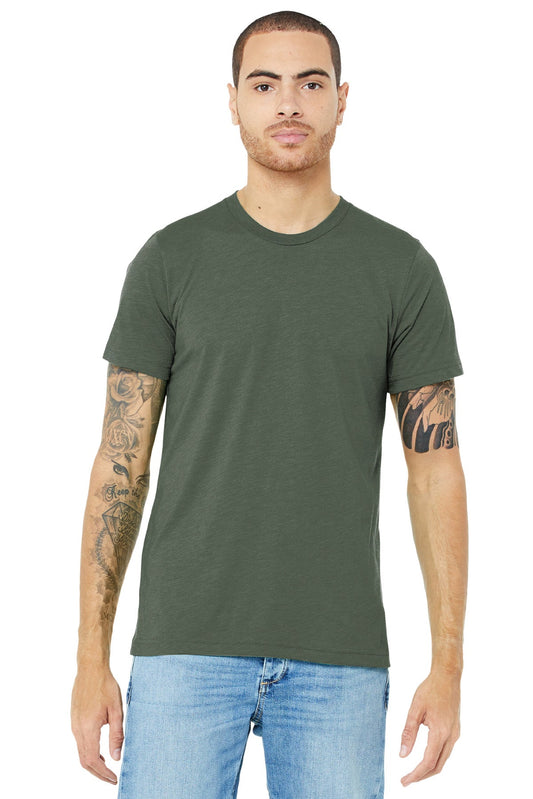 BELLA+CANVAS ® Unisex Triblend Short Sleeve Tee. BC3413 [Military Green Triblend] - DFW Impression