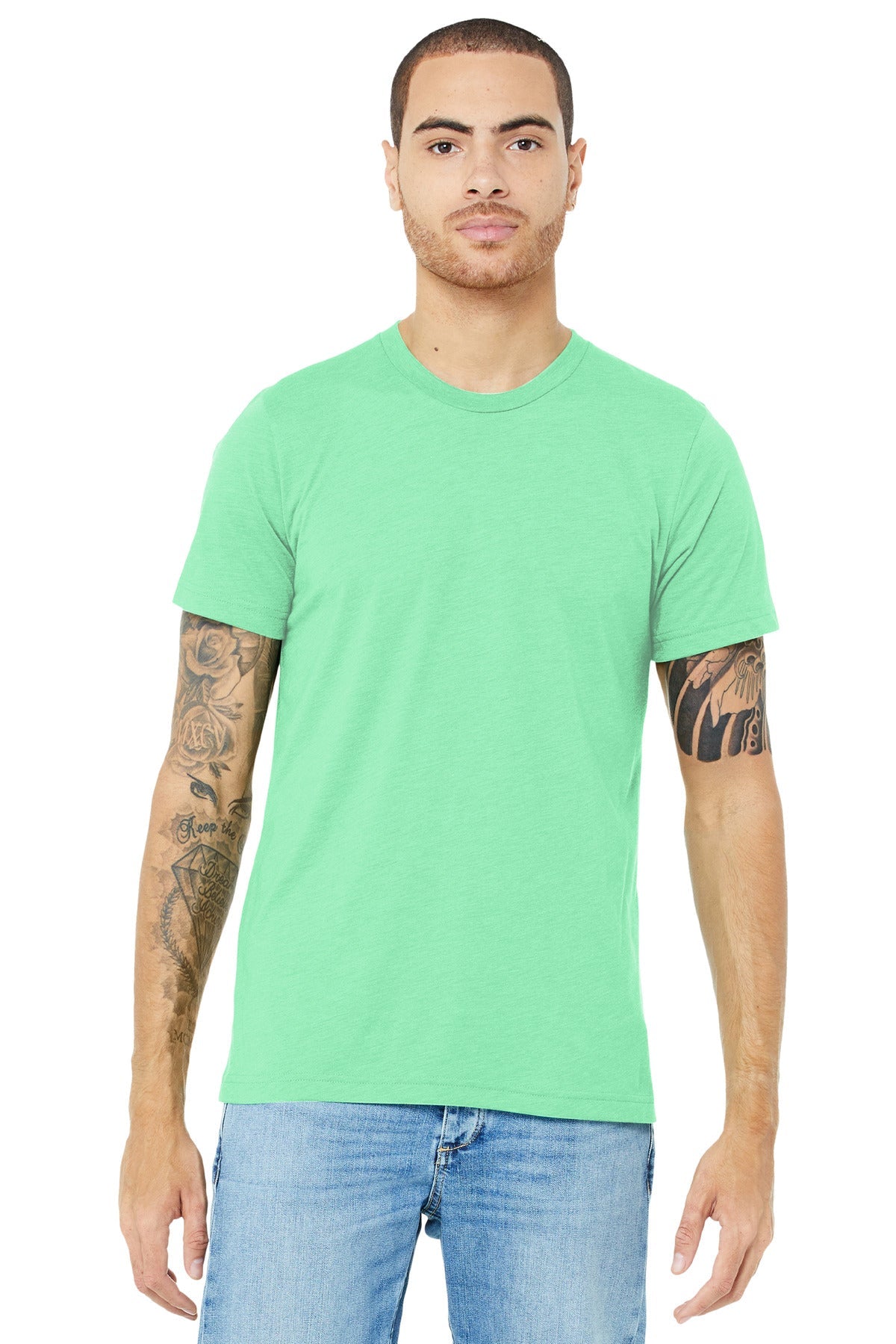 BELLA+CANVAS ® Unisex Triblend Short Sleeve Tee. BC3413 [Mint Triblend] - DFW Impression