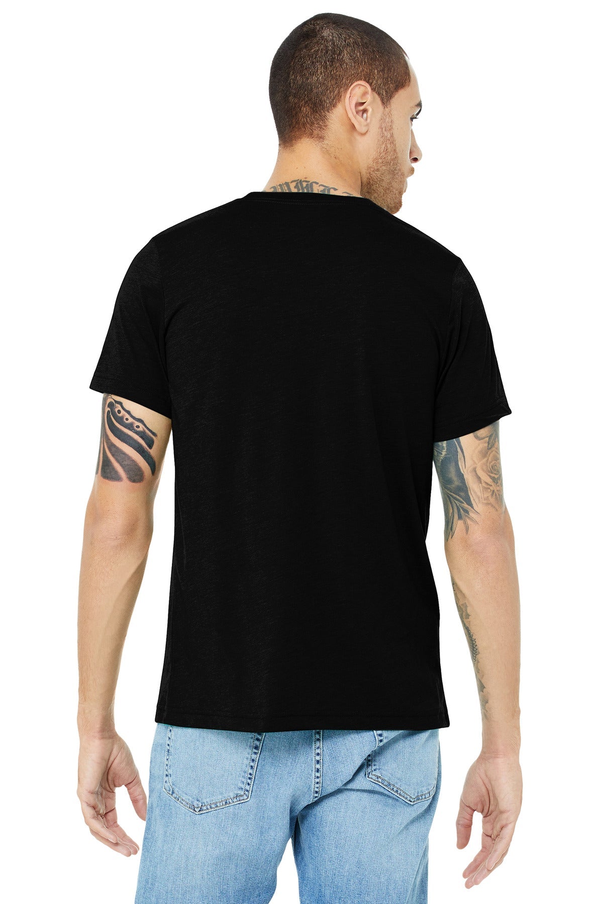 BELLA+CANVAS ® Unisex Triblend Short Sleeve Tee. BC3413 [Solid Black Triblend] - DFW Impression