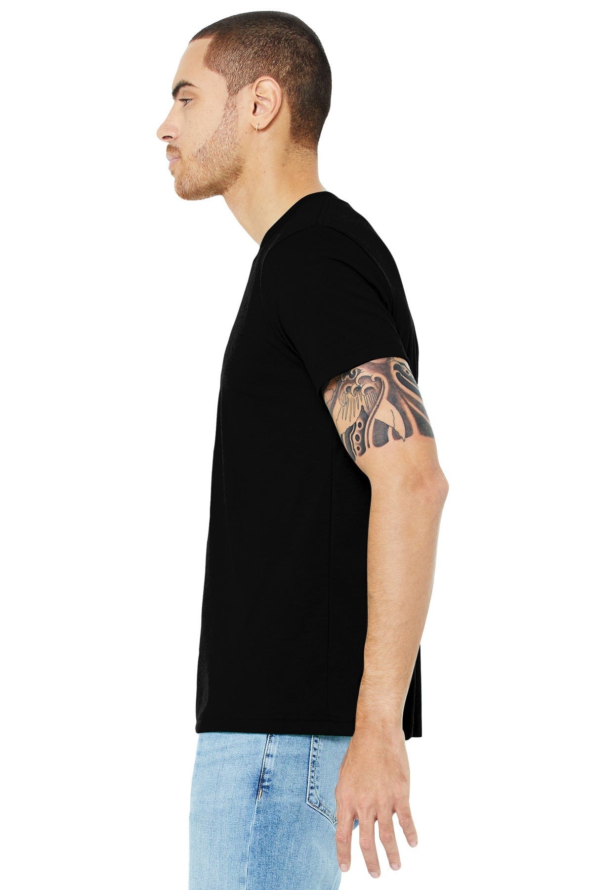 BELLA+CANVAS ® Unisex Triblend Short Sleeve Tee. BC3413 [Solid Black Triblend] - DFW Impression