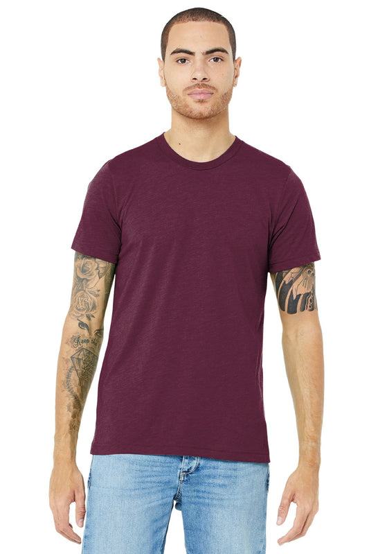 BELLA+CANVAS ® Unisex Triblend Short Sleeve Tee. BC3413 [Solid Maroon Triblend] - DFW Impression