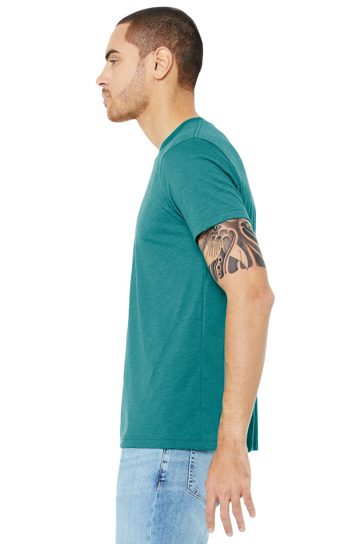 BELLA+CANVAS ® Unisex Triblend Short Sleeve Tee. BC3413 [Teal Triblend] - DFW Impression