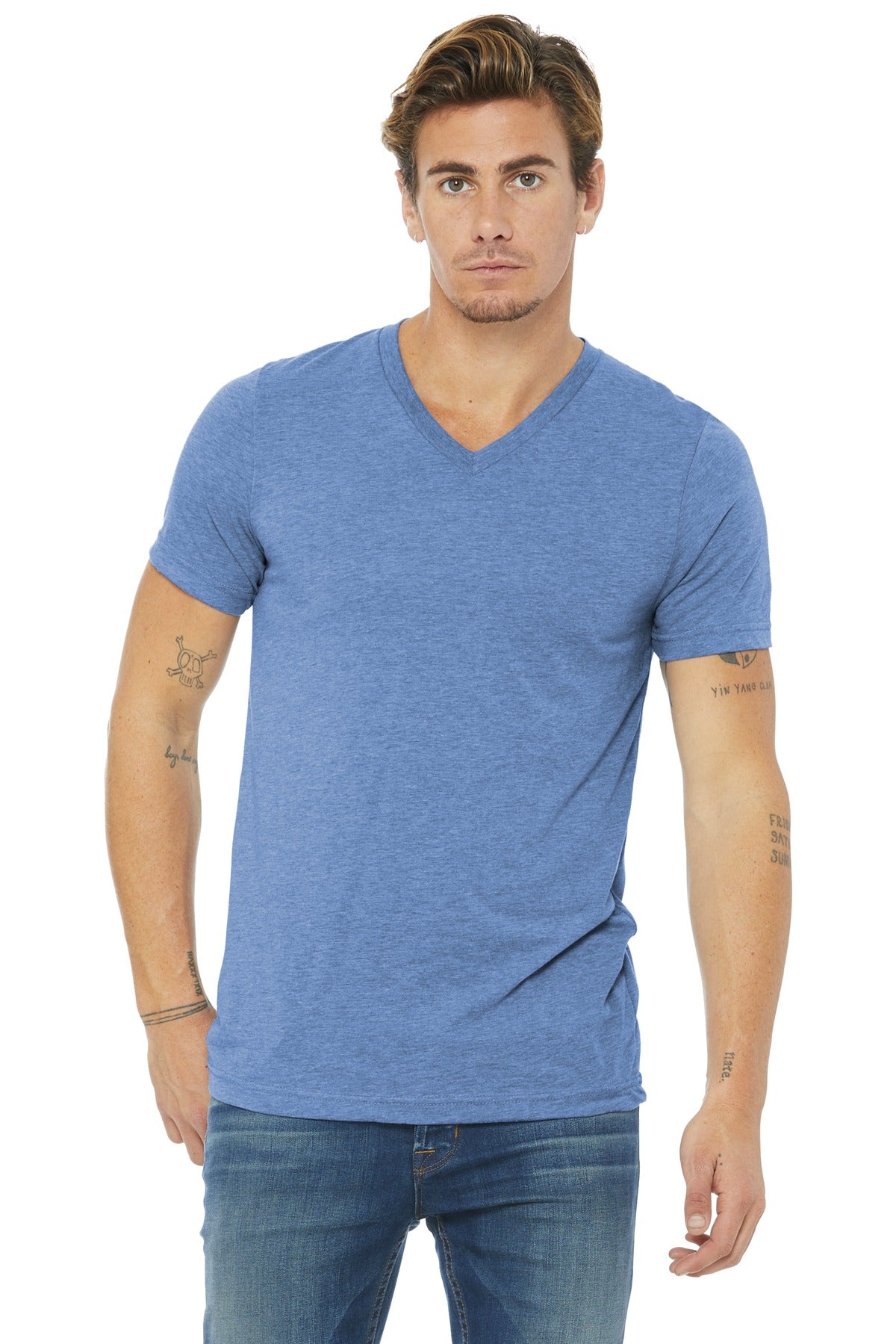 BELLA+CANVAS ® Unisex Triblend Short Sleeve V-Neck Te. BC3415 - DFW Impression