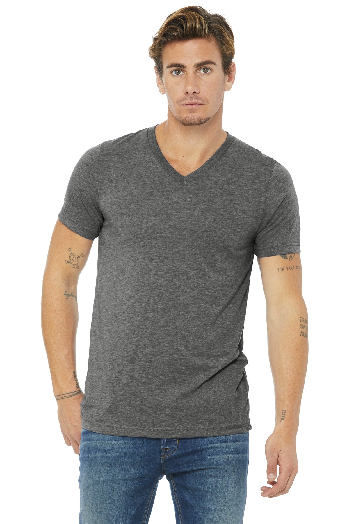 BELLA+CANVAS ® Unisex Triblend Short Sleeve V-Neck Te. BC3415 - DFW Impression