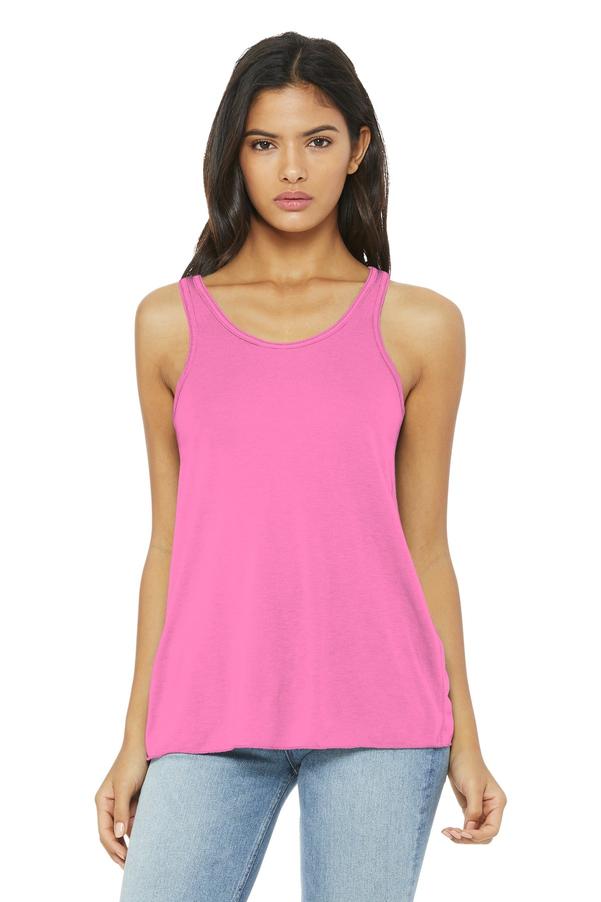 BELLA+CANVAS ® Women's Flowy Racerback Tank. BC8800 [Neon Pink] - DFW Impression