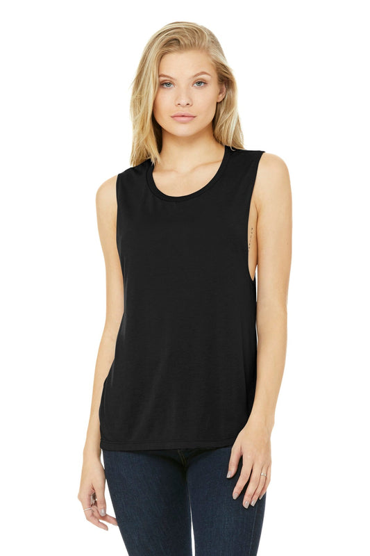 BELLA+CANVAS ® Women's Flowy Scoop Muscle Tank. BC8803 [Black] - DFW Impression