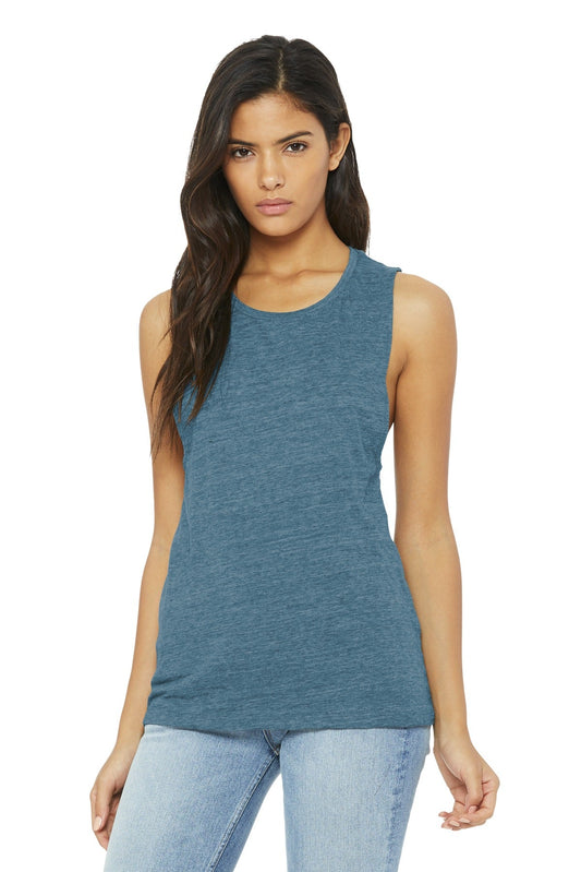 BELLA+CANVAS ® Women's Flowy Scoop Muscle Tank. BC8803 [Denim Slub] - DFW Impression