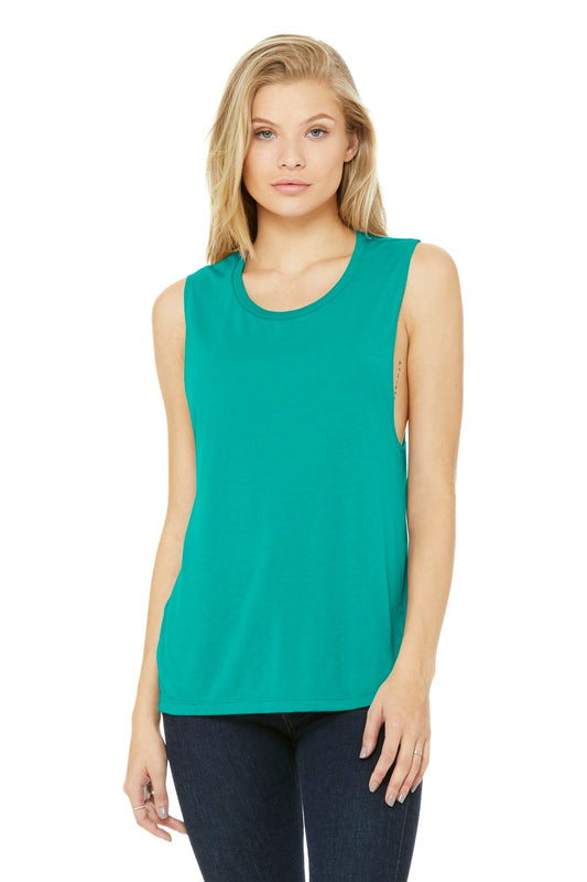 BELLA+CANVAS ® Women's Flowy Scoop Muscle Tank. BC8803 [Teal] - DFW Impression