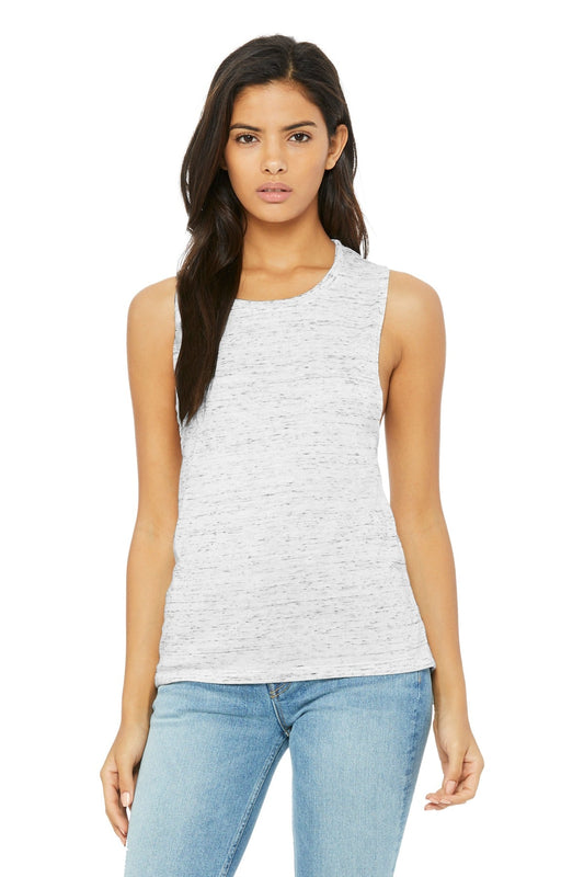 BELLA+CANVAS ® Women's Flowy Scoop Muscle Tank. BC8803 [White Marble] - DFW Impression