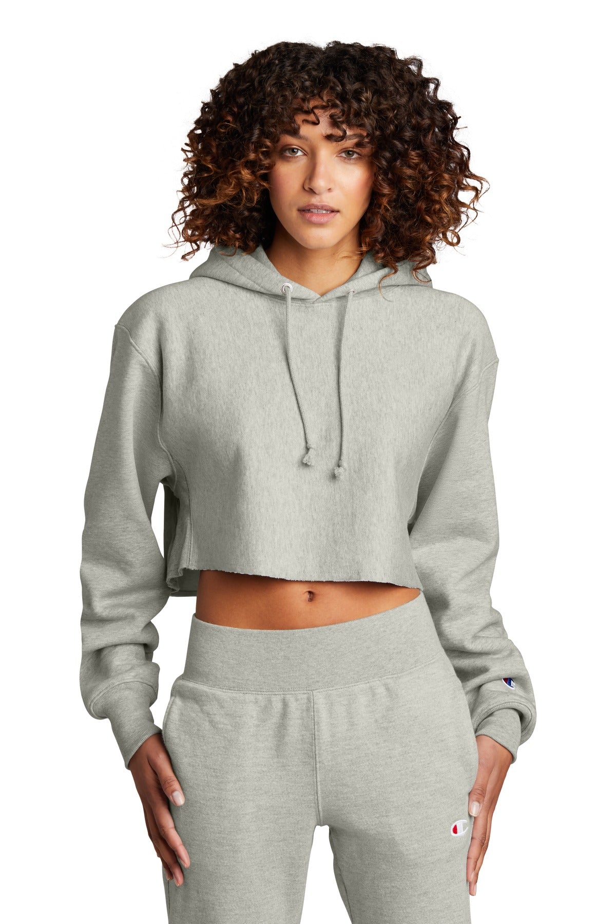 Champion ® Women's Reverse Weave ® Cropped Cut-Off Hooded Sweatshirt RW01W - DFW Impression