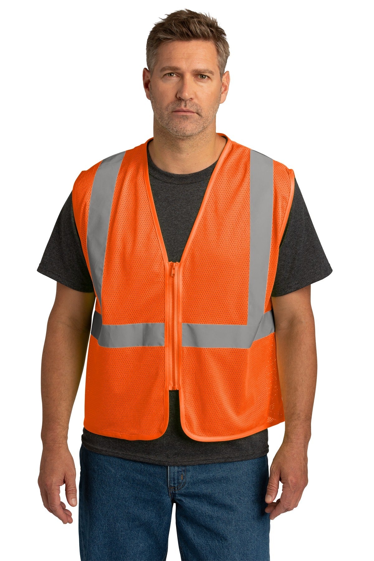 CornerStone ® ANSI 107 Class 2 Economy Mesh Zippered Vest. CSV101 - DFW Impression