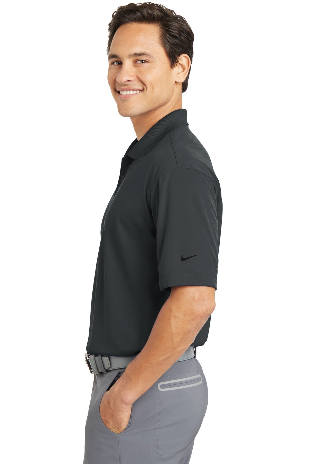 DISCONTINUED Nike Dri-FIT Micro Pique Polo. 363807 [Anthracite] - DFW Impression