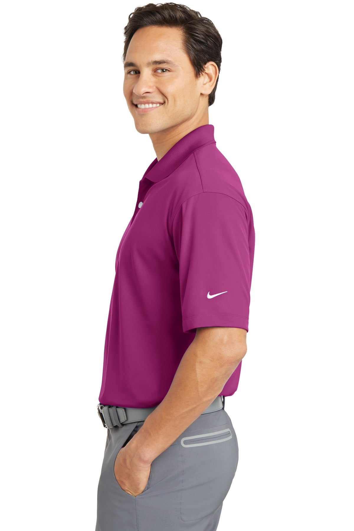 DISCONTINUED Nike Dri FIT Micro Pique Polo. 363807 Fusion Pink DFW Impression