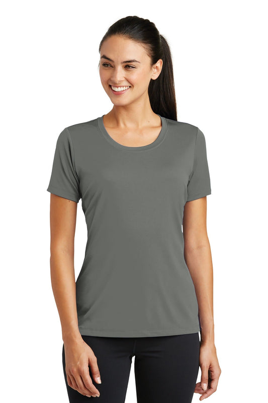 DISCONTINUED Sport-Tek® Ladies PosiCharge® Tough Tee™. LST320 [Dark Smoke Grey] - DFW Impression