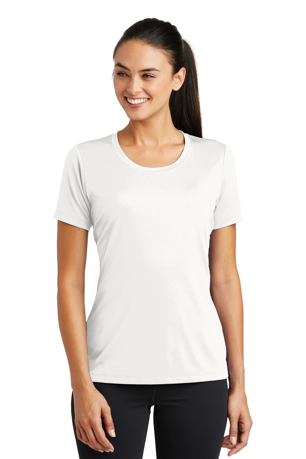 DISCONTINUED Sport-Tek® Ladies PosiCharge® Tough Tee™. LST320 [White] - DFW Impression