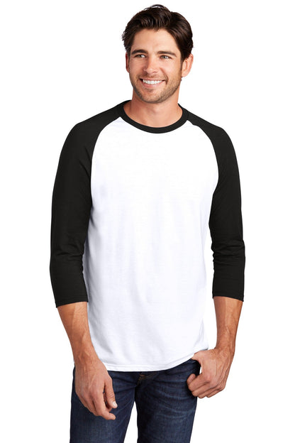 District ® Perfect Tri® 3/4-Sleeve Raglan. DM136 [Black/ White] - DFW Impression