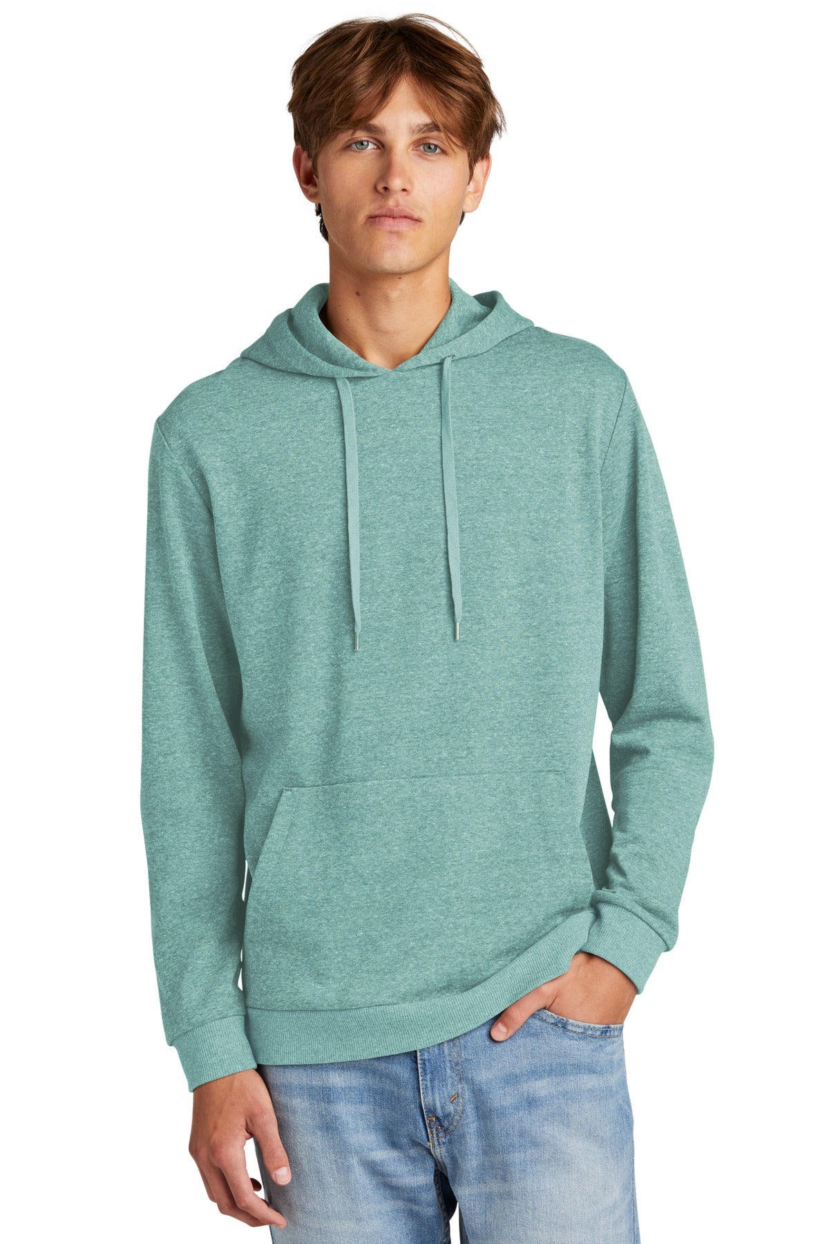 District® Perfect Tri® Fleece Pullover Hoodie DT1300 [Heathered Eucalyptus Blue] - DFW Impression