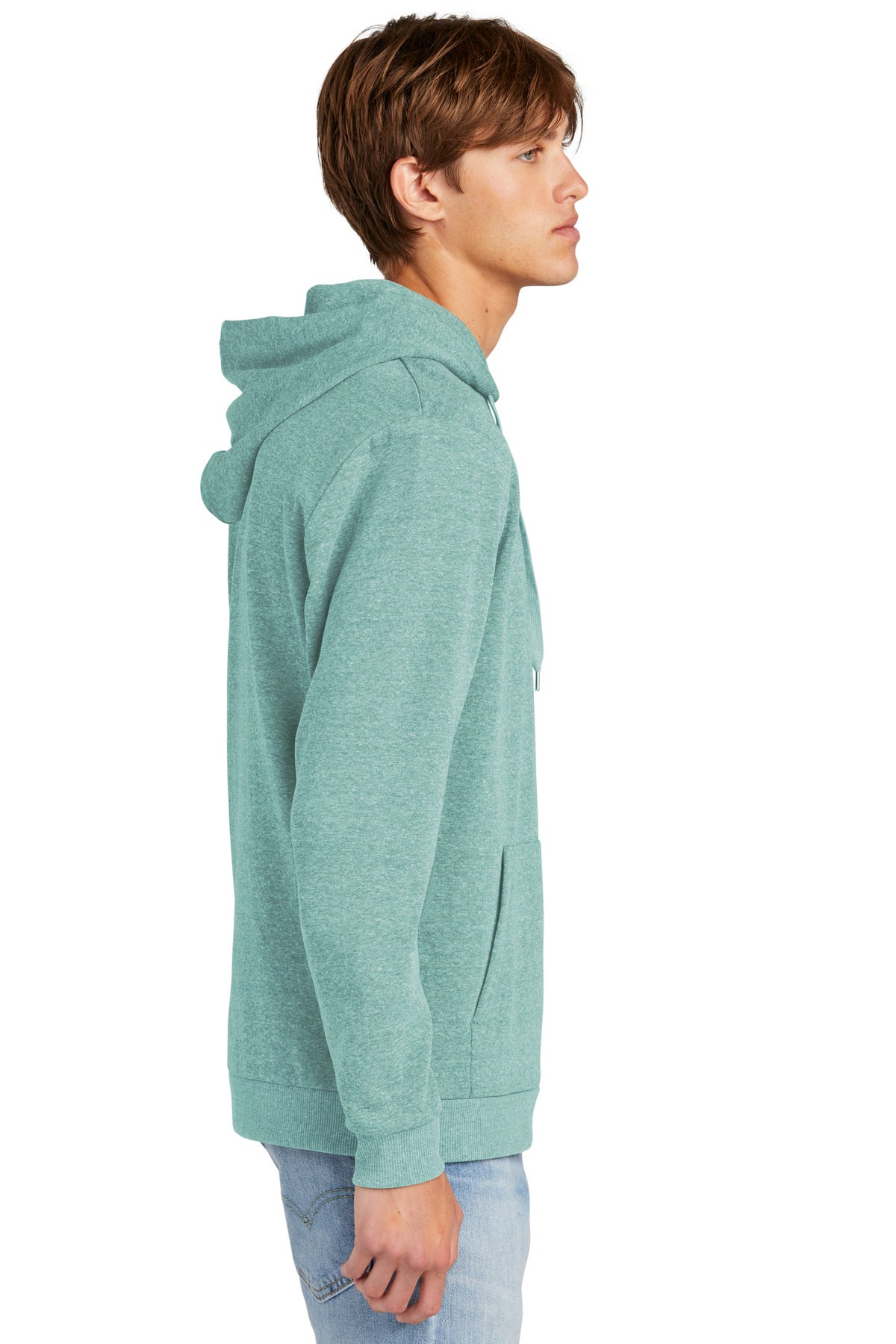 District® Perfect Tri® Fleece Pullover Hoodie DT1300 [Heathered Eucalyptus Blue] - DFW Impression