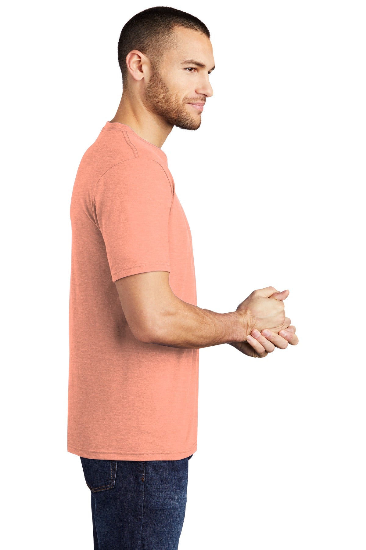 District ® Perfect Tri®Tee. DM130 [Heathered Dusty Peach] - DFW Impression