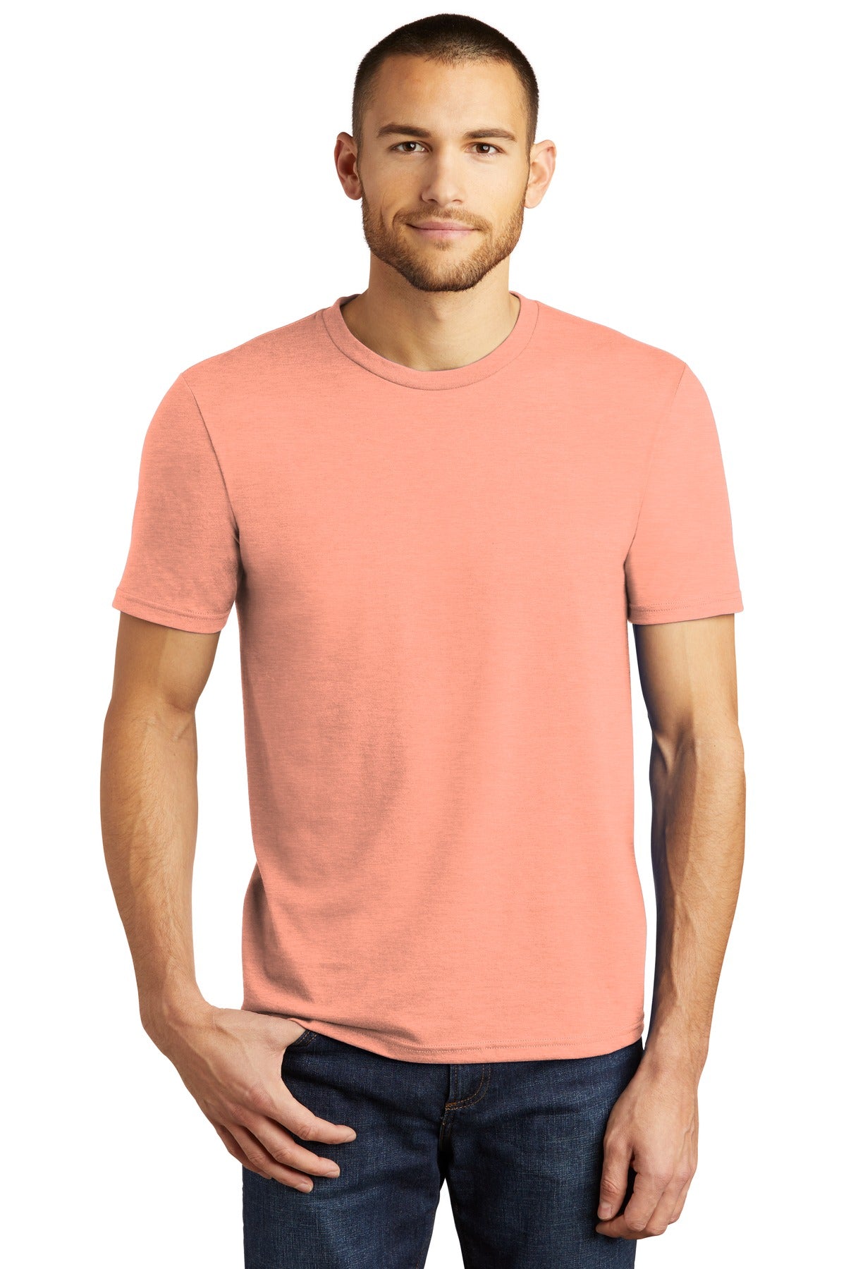 District ® Perfect Tri®Tee. DM130 [Heathered Dusty Peach] - DFW Impression