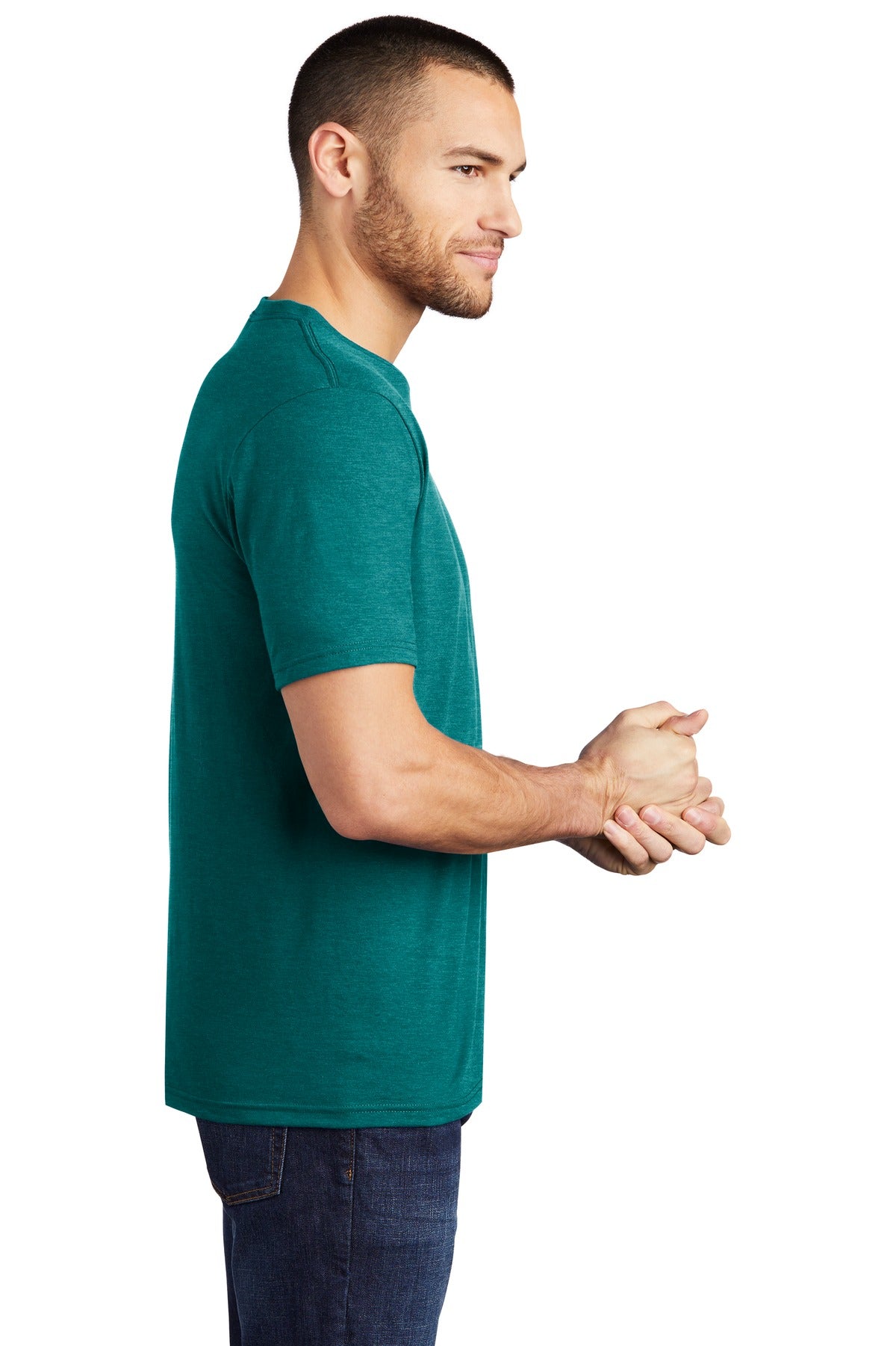 District ® Perfect Tri®Tee. DM130 [Heathered Teal] - DFW Impression