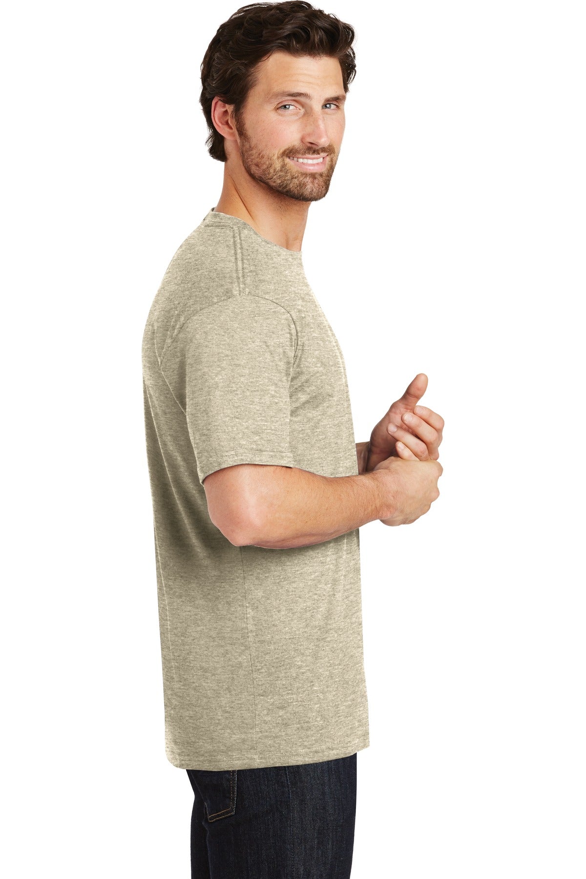 District® Perfect Weight®Tee. DT104 [Heathered Latte] - DFW Impression